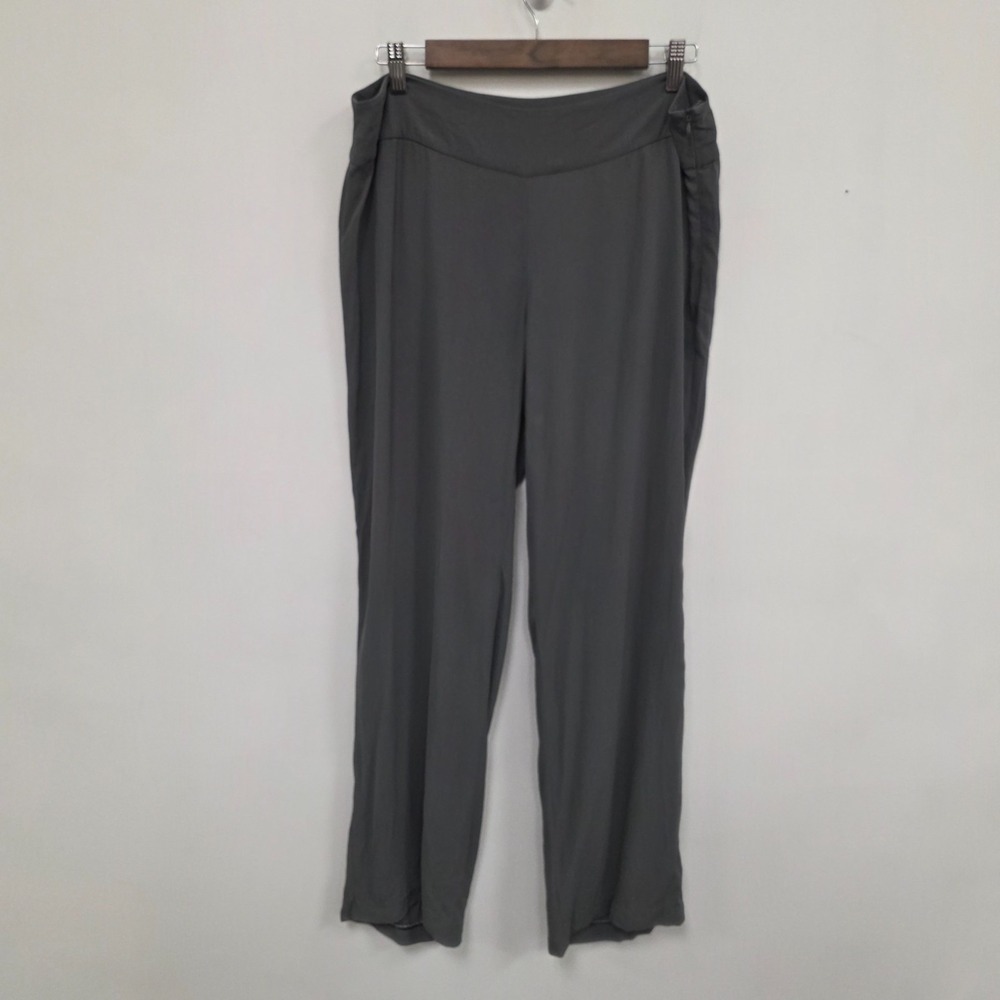 Eileen Fisher Womens Silk Dress Pants Size L Petite Gray Luxe Lightweight Office